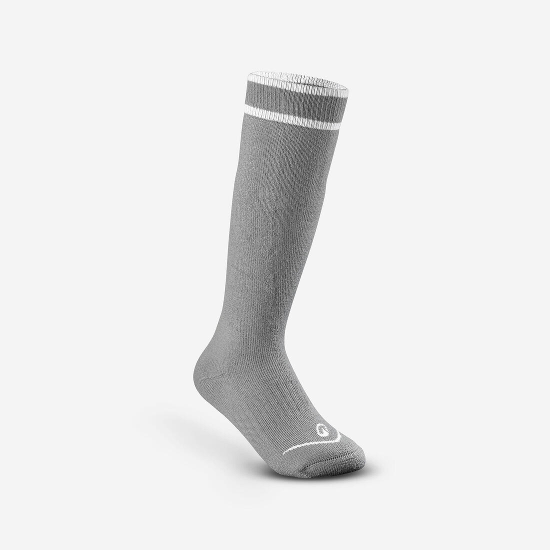 Kidsâ warm ski socks 100 - Grey