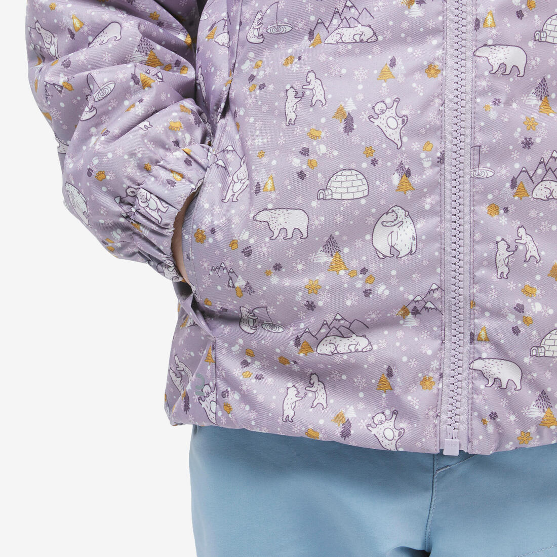 Kids’ waterproof winter jacket, 2-5 years, 100 - Purple - Image 5