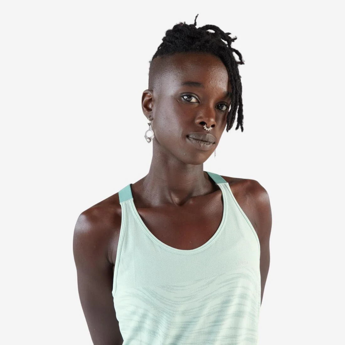 KIPRUN Run 500 women's running tank top with built-in bra - green - Image 2