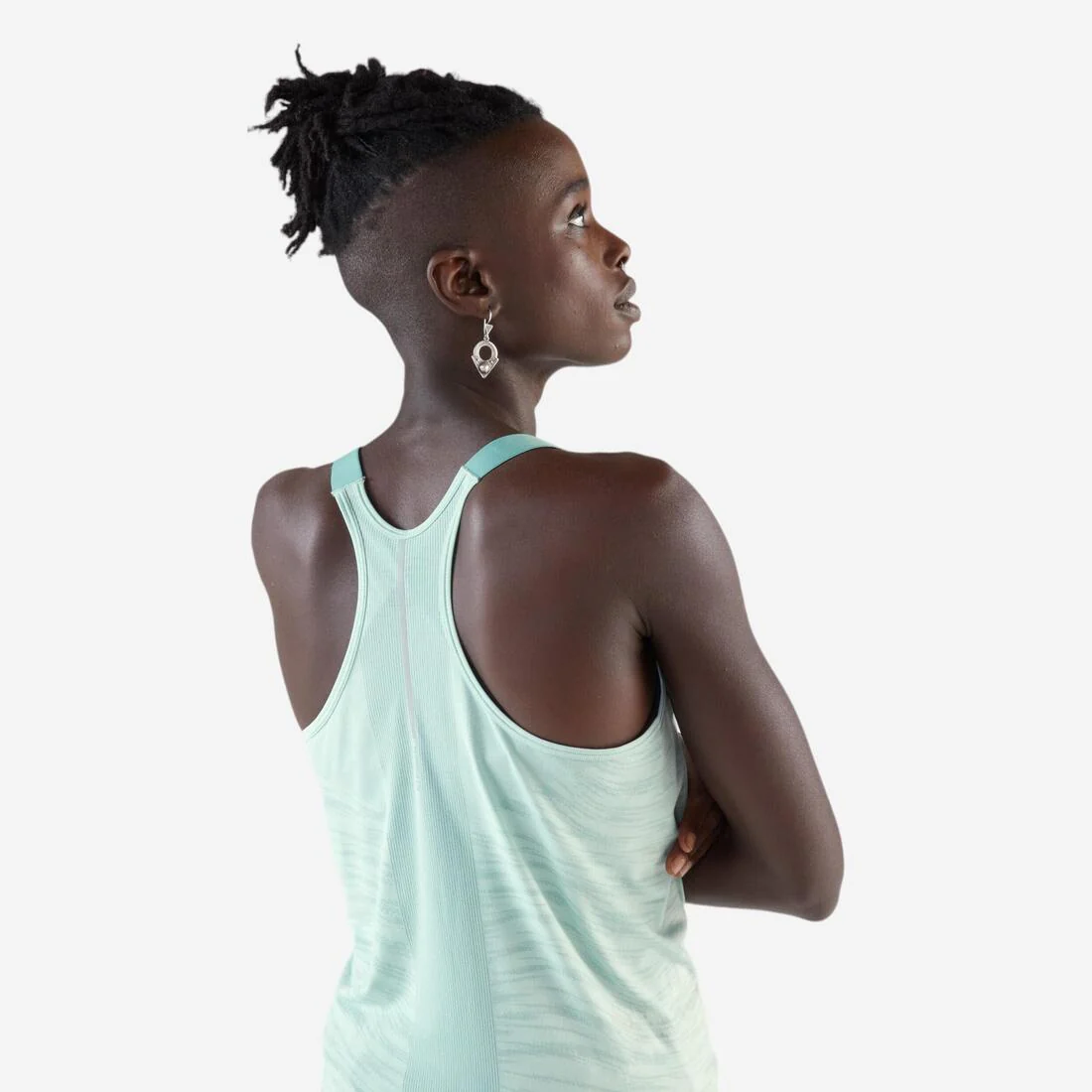 KIPRUN Run 500 women's running tank top with built-in bra - green - Image 4