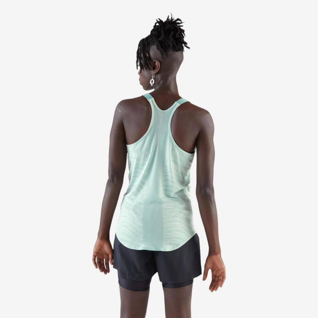 KIPRUN Run 500 women's running tank top with built-in bra - green - Image 5