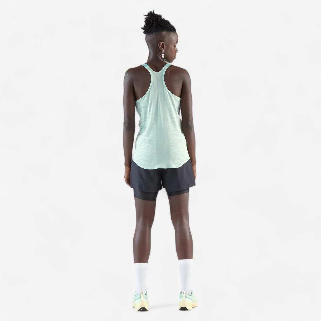 KIPRUN Run 500 women's running tank top with built-in bra - green - Image 7