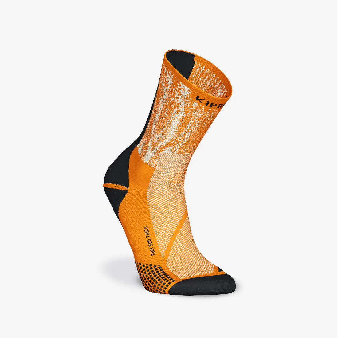 KIPRUN run900 Mid-Calf Thick Running Socks - Orange/Graffiti - Image 2