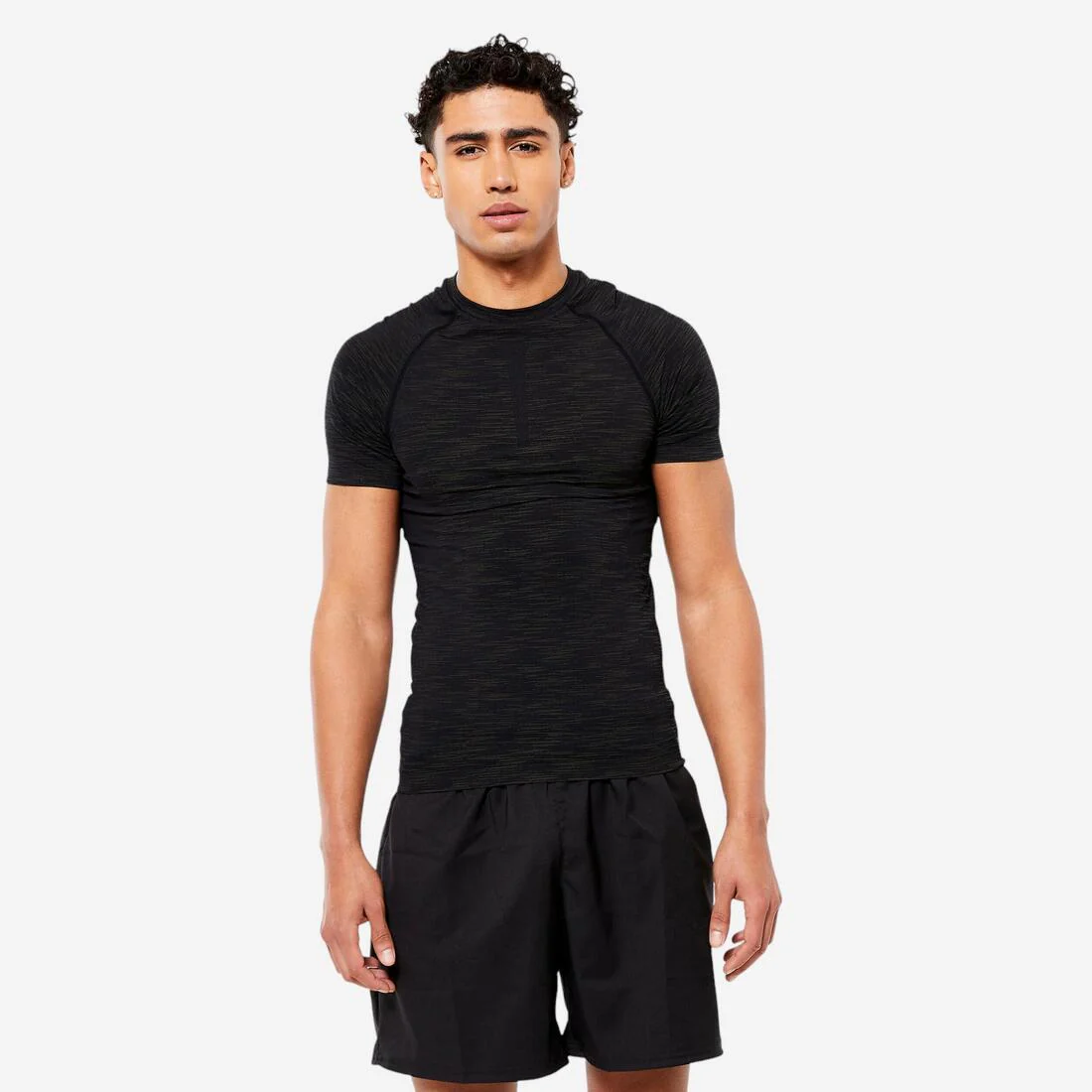 Men's Breathable Short-Sleeved Crew Neck Weight Training Compression T-Shirt - Image 2