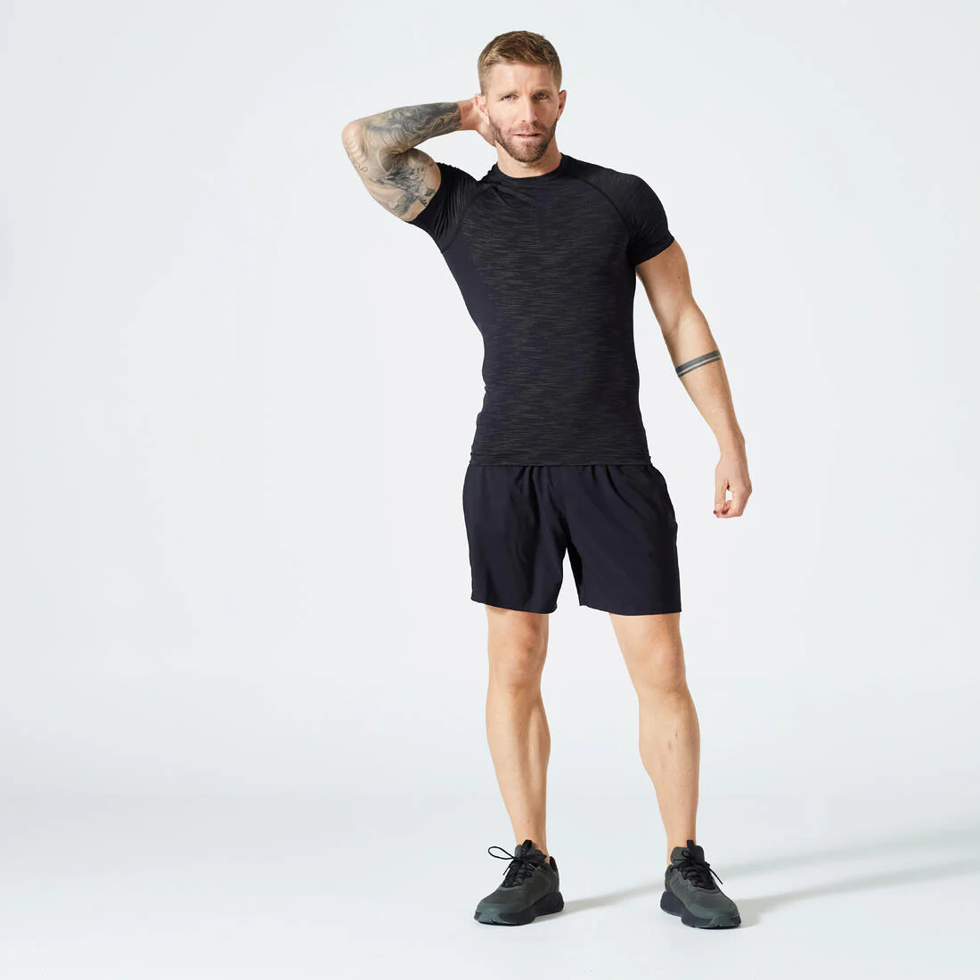 Men's Breathable Short-Sleeved Crew Neck Weight Training Compression T-Shirt - Image 7