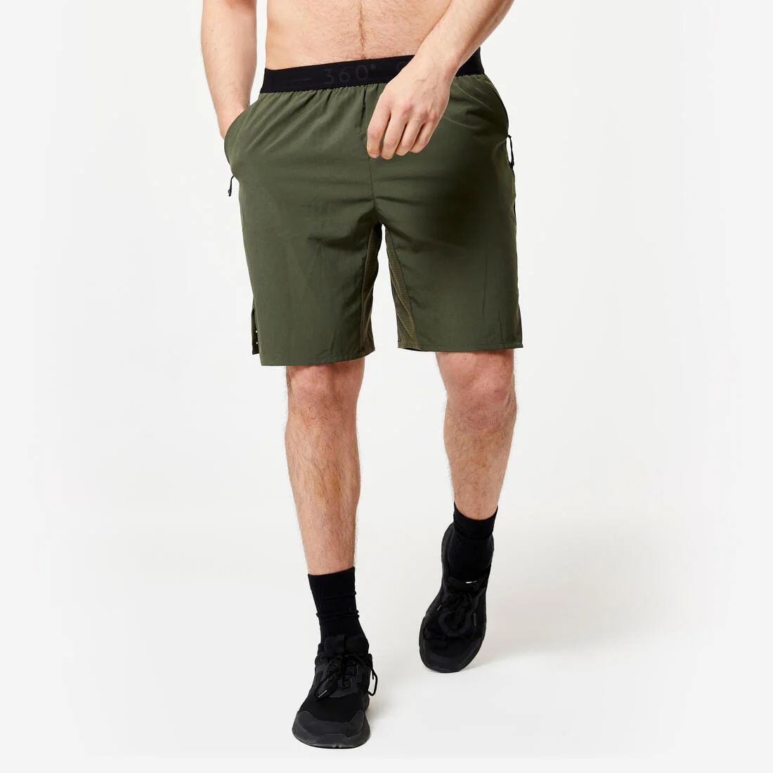 Men's Breathable Zip Pocket Cross Training Performance Shorts - Image 2