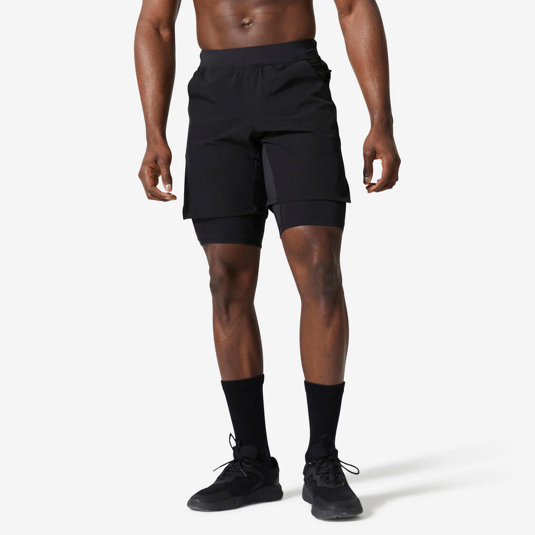 Men's Fitness Zip Pocket Breathable 2-in-1 Shorts - Image 4