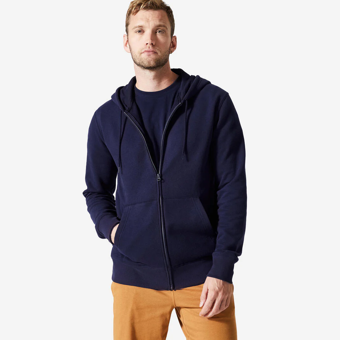 Men's Fleece Zip-Up Fitness Hoodie - Image 2