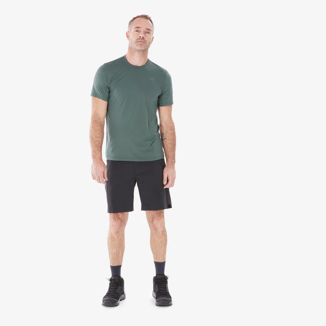 Men's Hiking Synthetic Short-Sleeved T-Shirt MH100 - Image 7