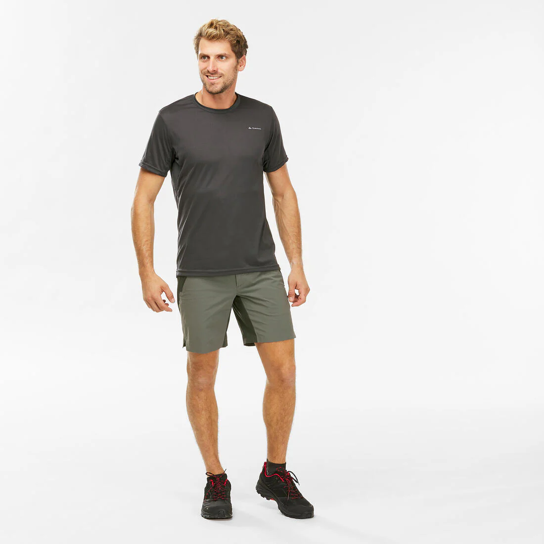 Men's Hiking Synthetic Short-Sleeved T-Shirt MH100 - Image 8