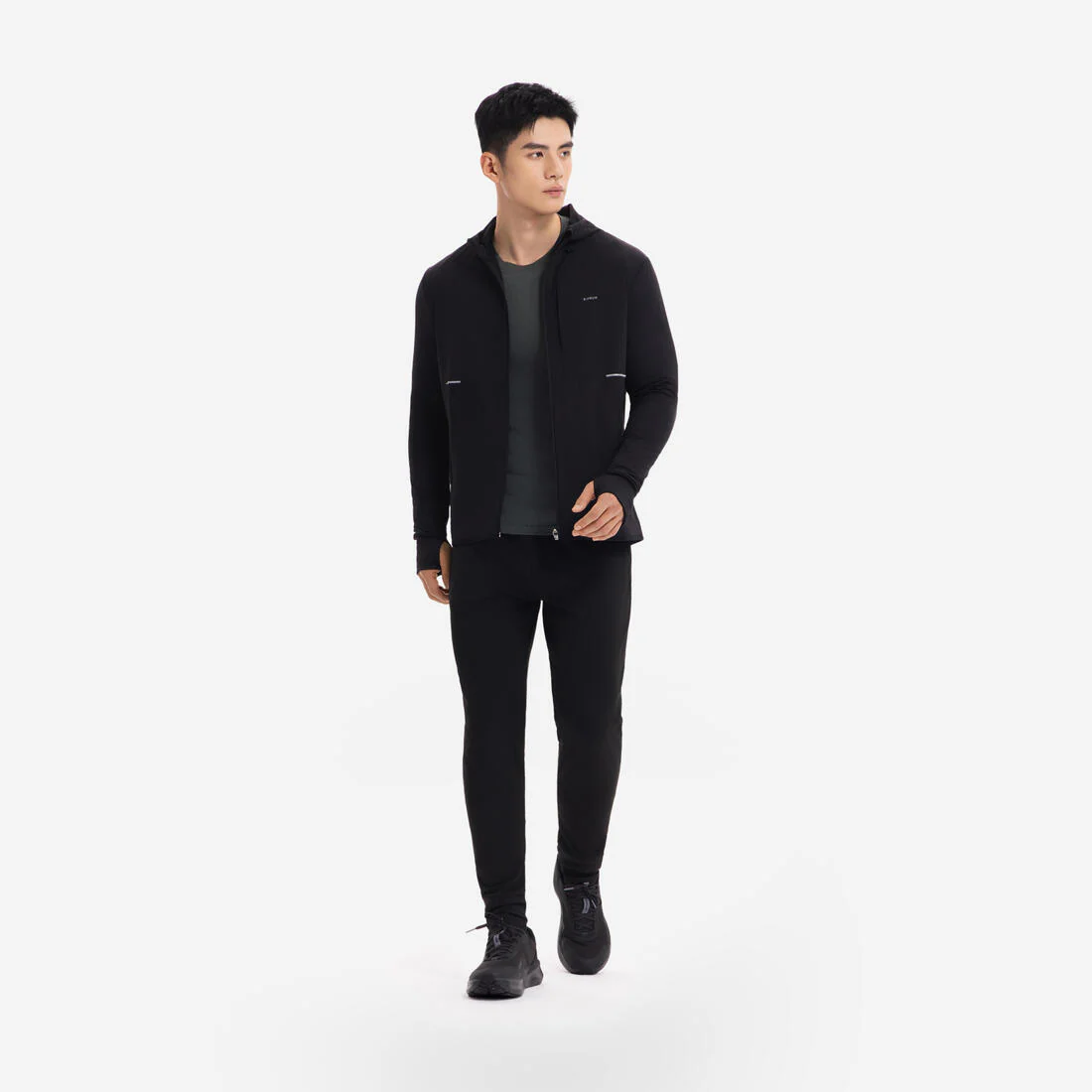 KIPRUN Run 100 Men's Warm Running Trousers - Black
