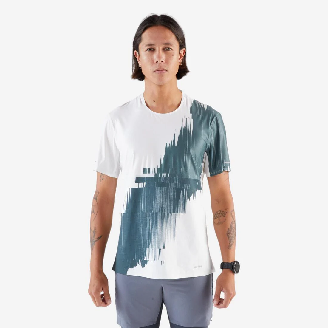 Men's Long-Distance Running T-shirt-Kiprun Run 900 Ultra-Beige graphics