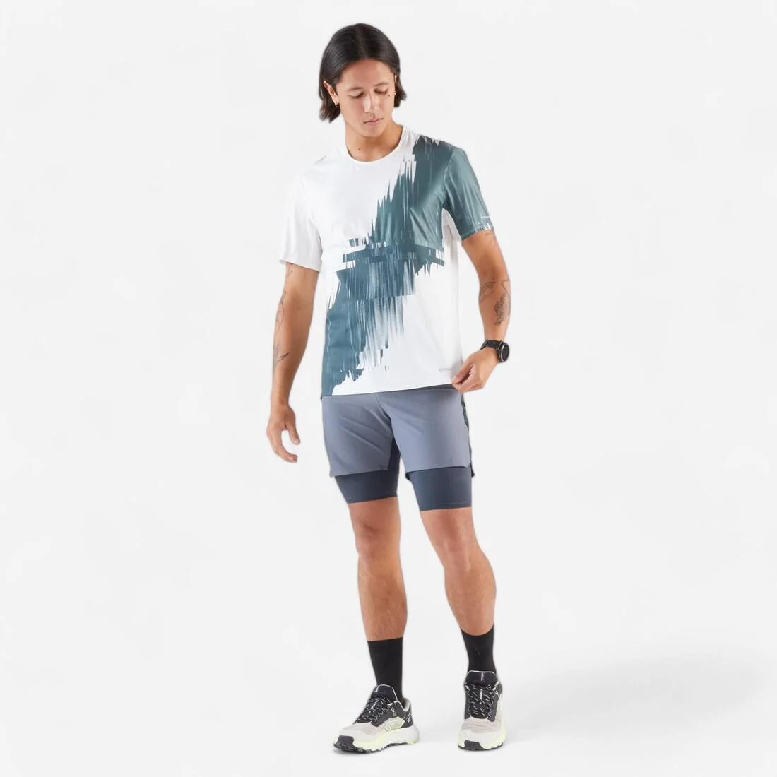 Men's Long-Distance Running T-shirt-Kiprun Run 900 Ultra-Beige graphics - Image 2