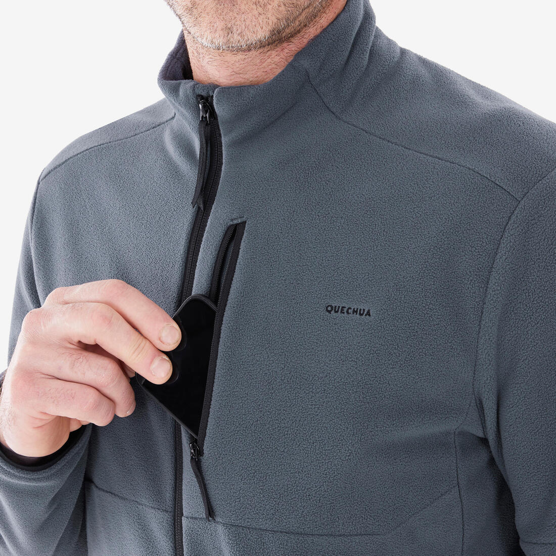 Men’s mountain hiking fleece jacket, MH500 Full Zip - Image 9