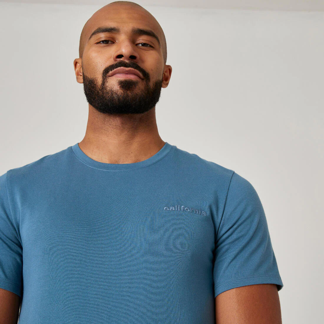 Men's Short-Sleeved Fitted-Cut Crew Neck Cotton Fitness T-Shirt 500 - Garnet - Image 4