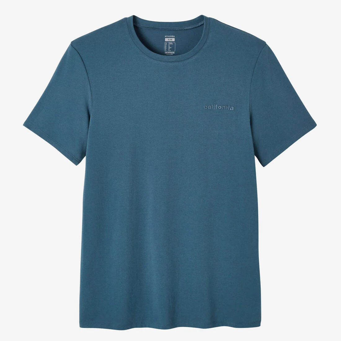 Men's Short-Sleeved Fitted-Cut Crew Neck Cotton Fitness T-Shirt 500 - Garnet - Image 6