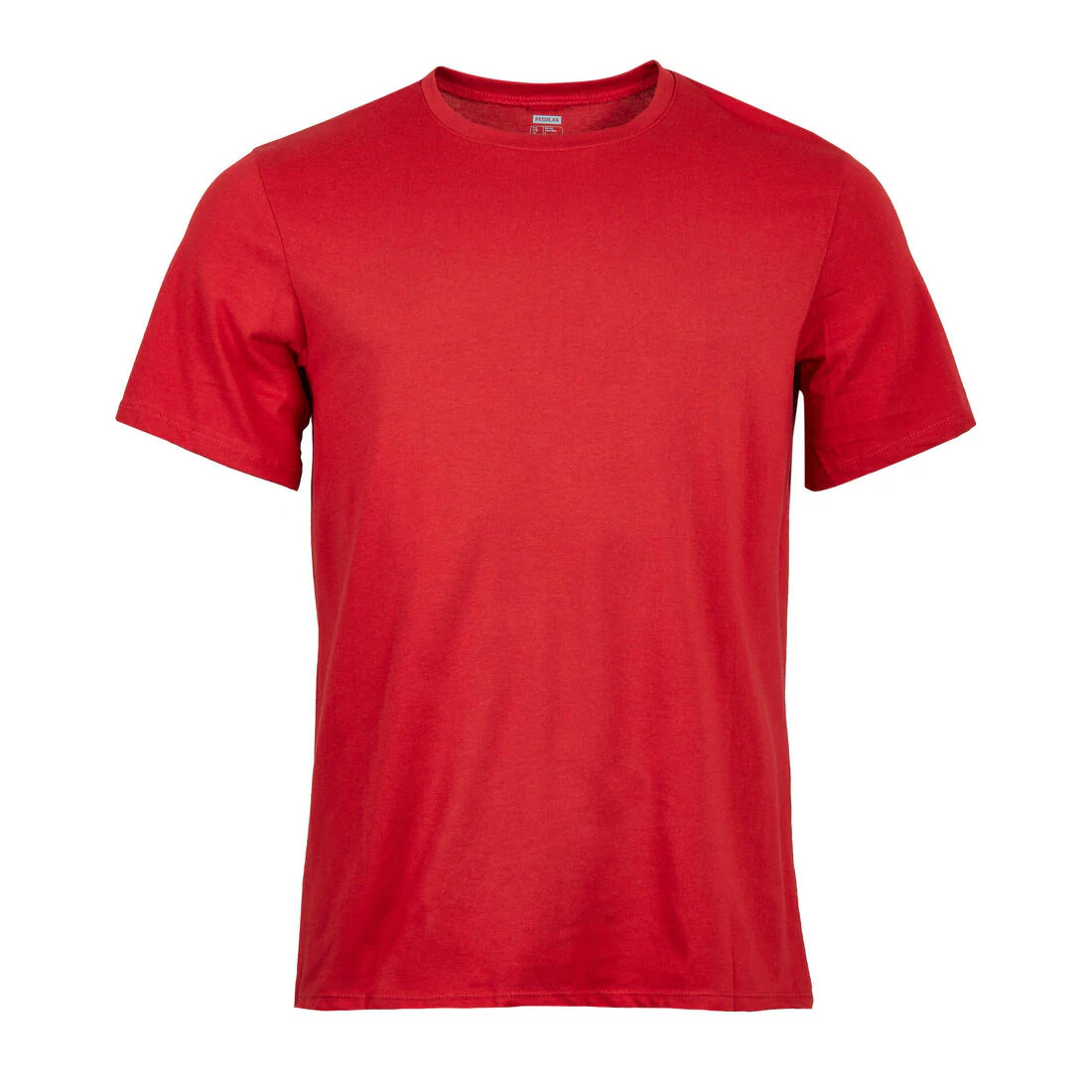 Men's Short-Sleeved Straight-Cut Crew Neck Cotton Fitness T-Shirt 500 Garnet - Image 11