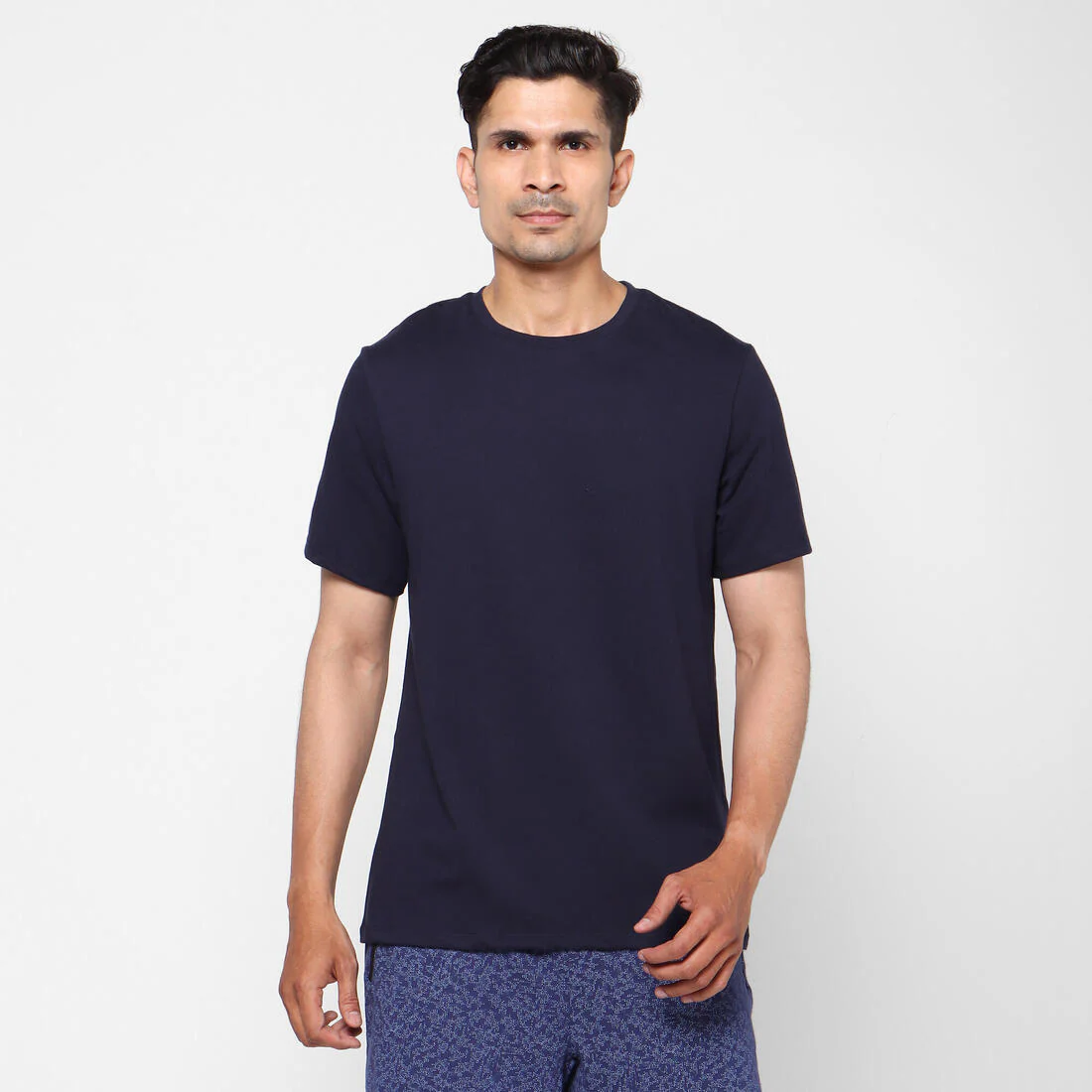 Men's Short-Sleeved Straight-Cut Crew Neck Cotton Fitness T-Shirt 500 Garnet - Image 12