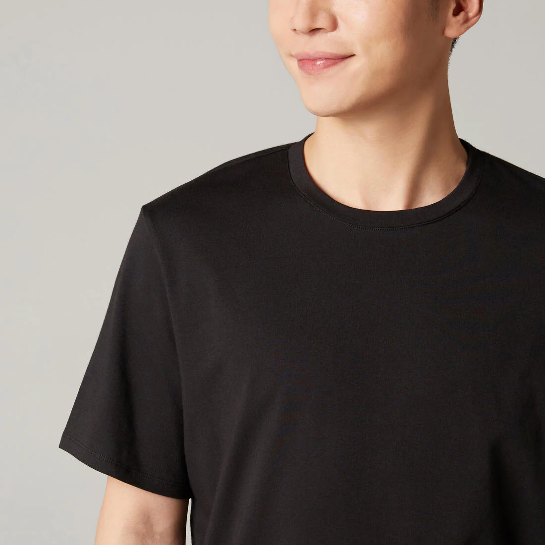 Men's Short-Sleeved Straight-Cut Crew Neck Cotton Fitness T-Shirt 500 Garnet - Image 18