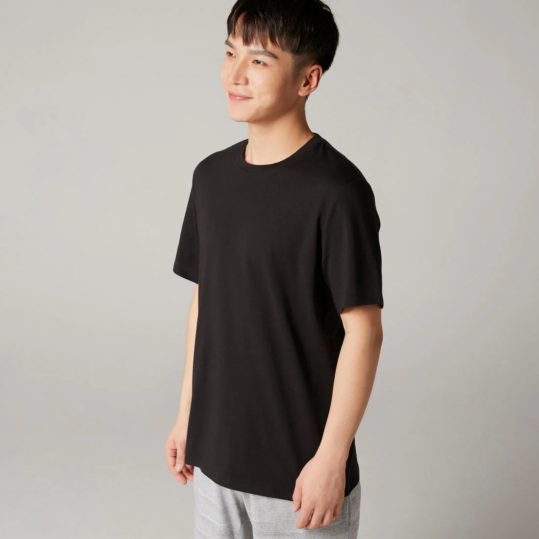 Men's Short-Sleeved Straight-Cut Crew Neck Cotton Fitness T-Shirt 500 Garnet - Image 25