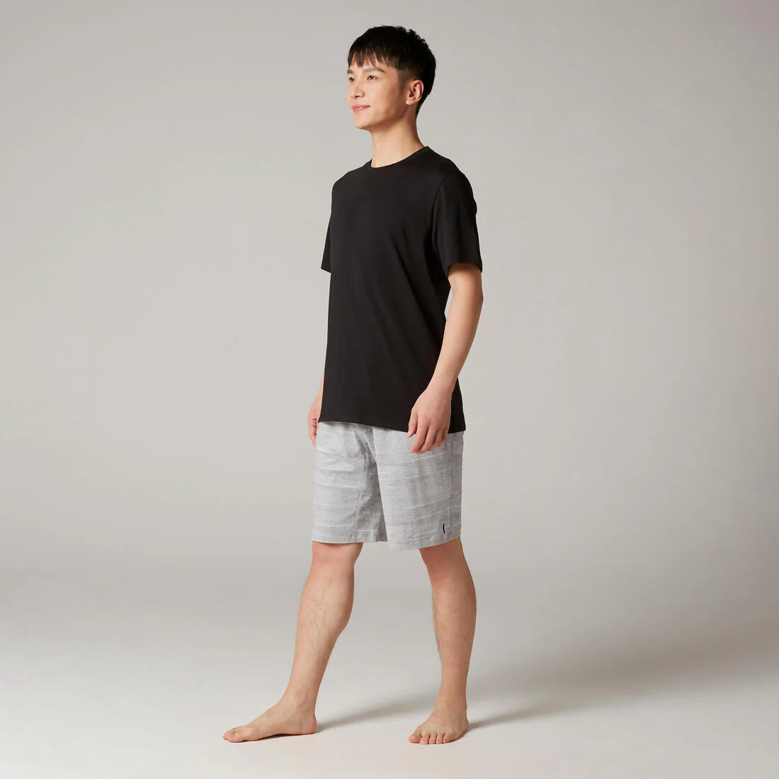 Men's Short-Sleeved Straight-Cut Crew Neck Cotton Fitness T-Shirt 500 Garnet - Image 33