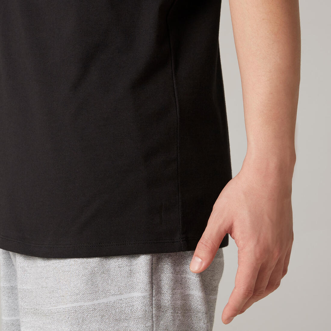 Men's Short-Sleeved Straight-Cut Crew Neck Cotton Fitness T-Shirt 500 Garnet - Image 35