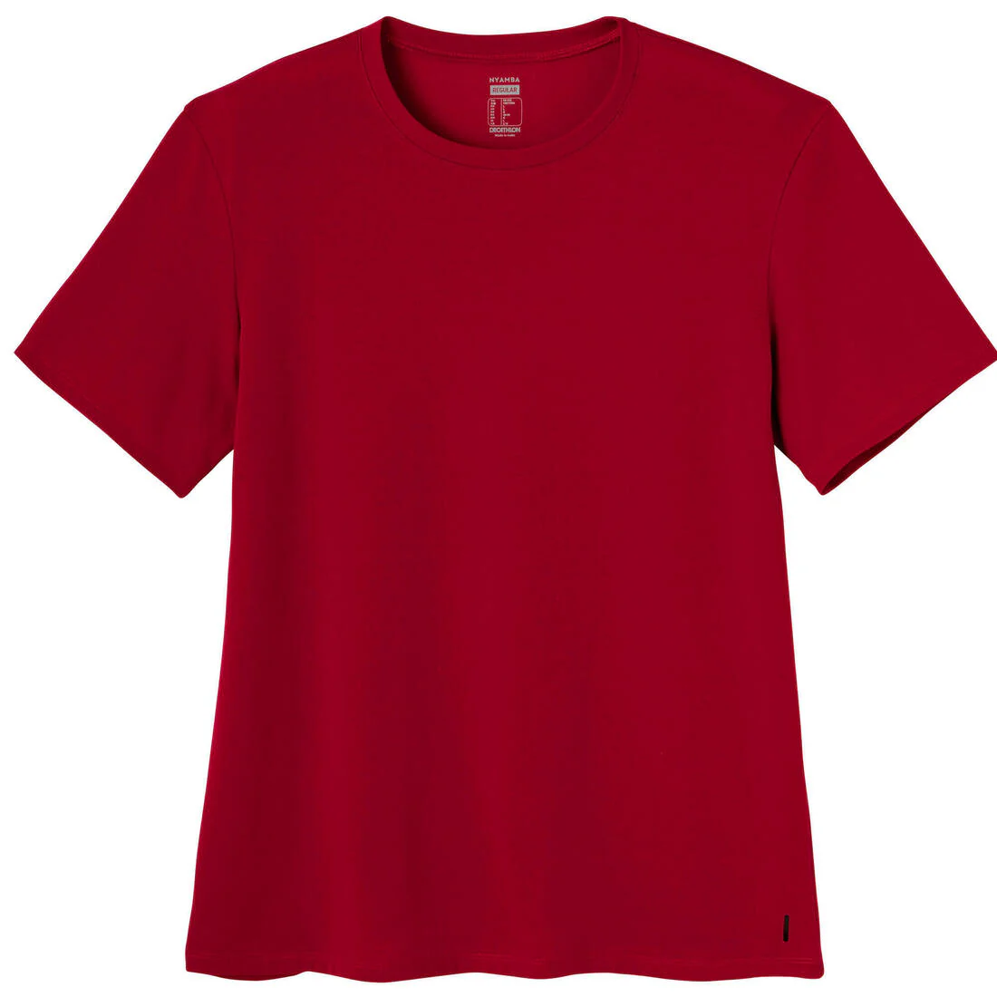 Men's Short-Sleeved Straight-Cut Crew Neck Cotton Fitness T-Shirt 500 Garnet - Image 37