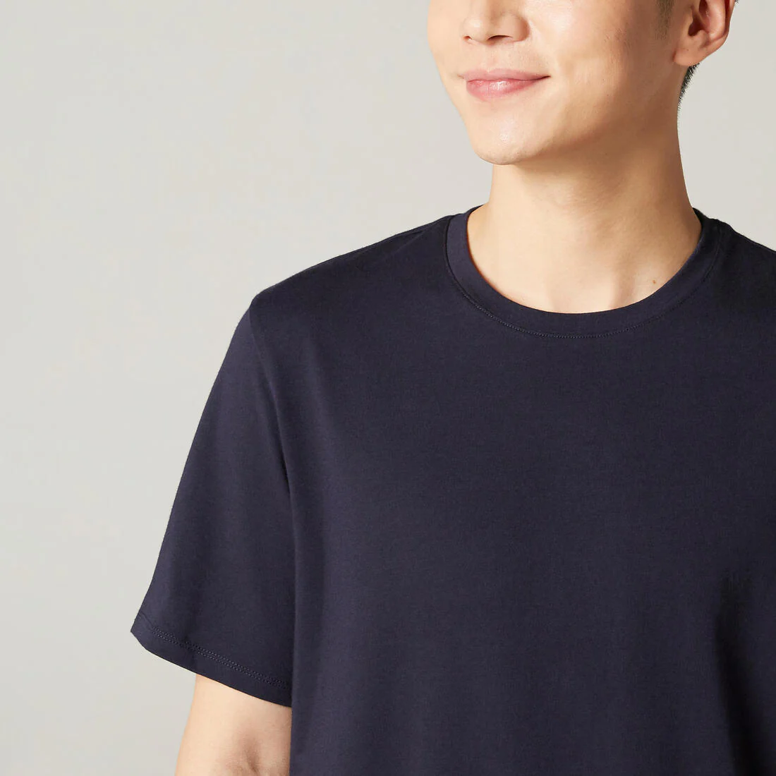 Men's Short-Sleeved Straight-Cut Crew Neck Cotton Fitness T-Shirt 500 Garnet - Image 44