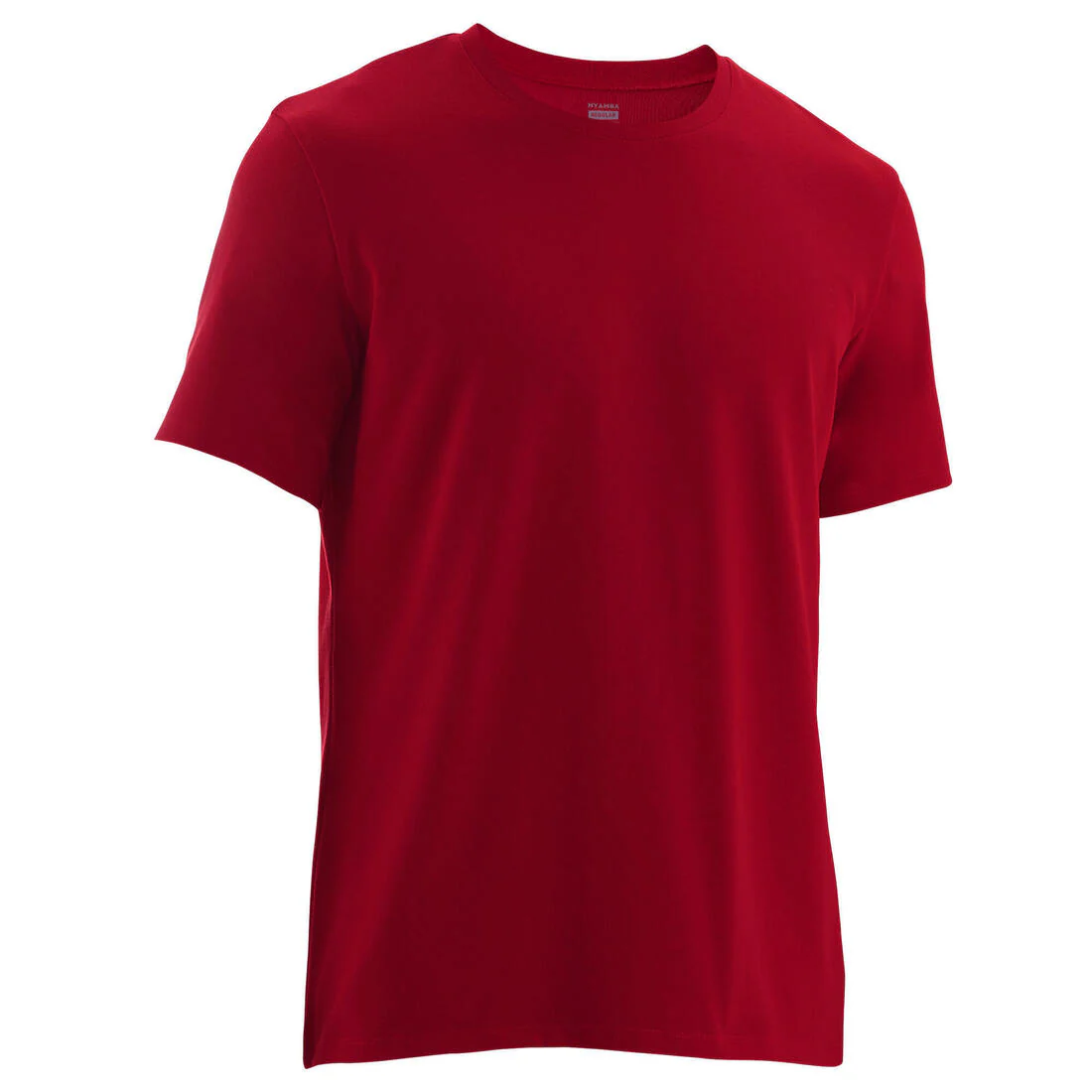 Men's Short-Sleeved Straight-Cut Crew Neck Cotton Fitness T-Shirt 500 Garnet - Image 45