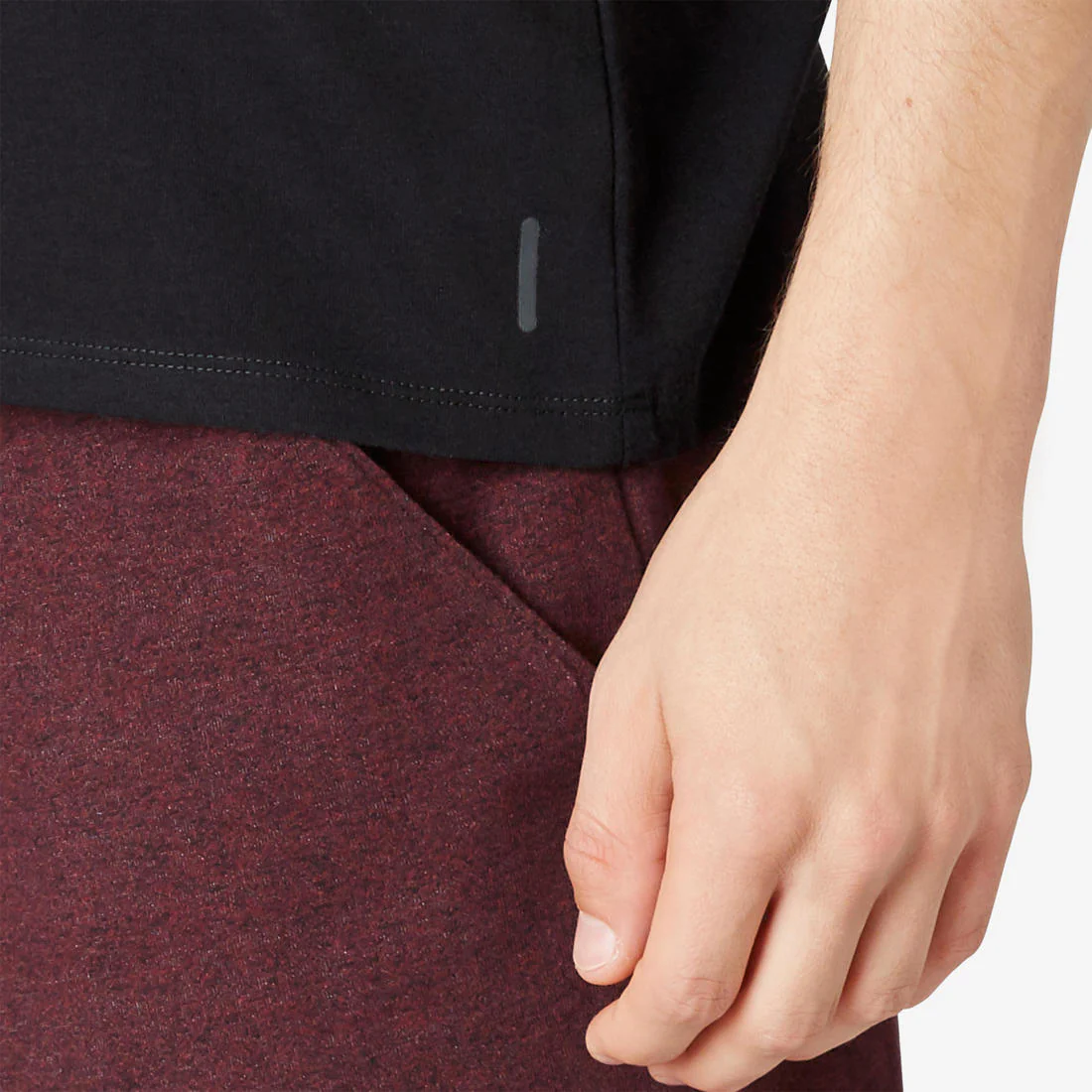 Men's Short-Sleeved Straight-Cut Crew Neck Cotton Fitness T-Shirt 500 Garnet - Image 51