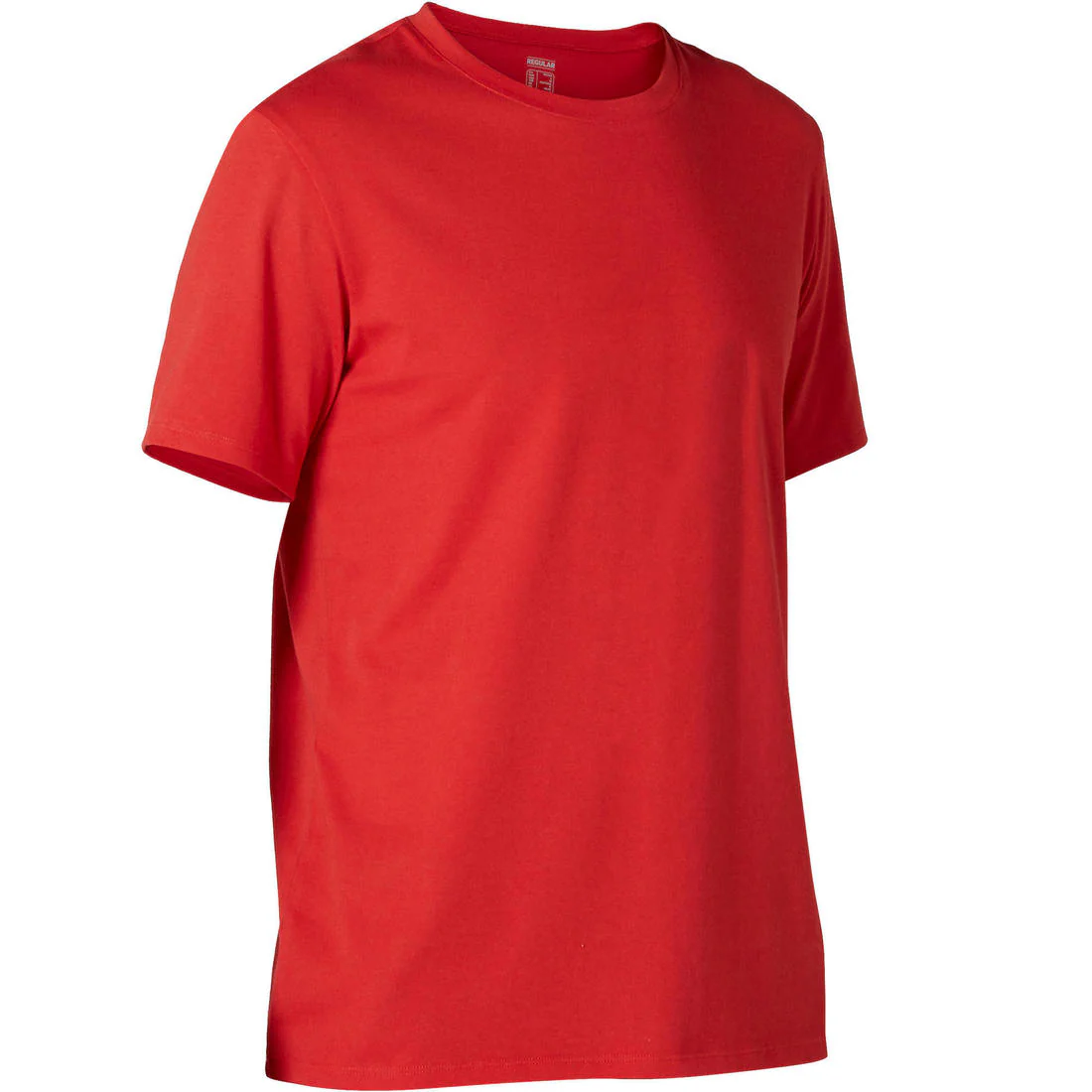 Men's Short-Sleeved Straight-Cut Crew Neck Cotton Fitness T-Shirt 500 Garnet - Image 62