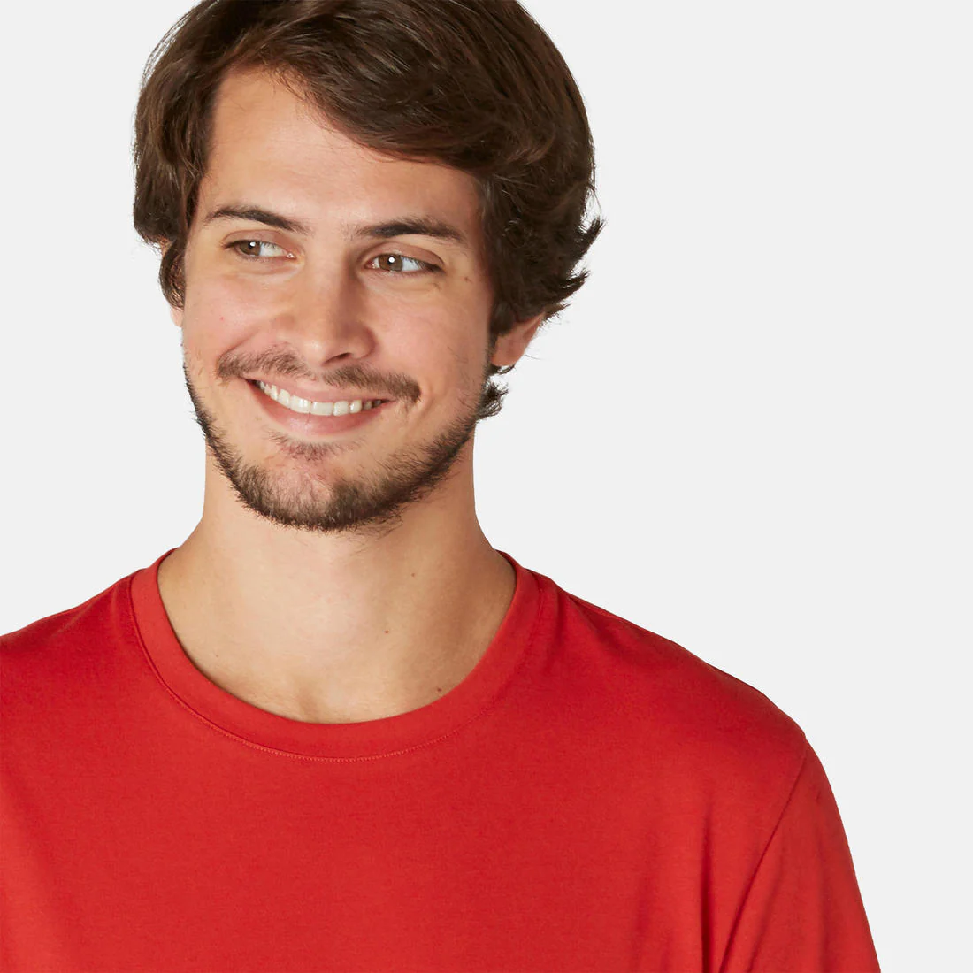 Men's Short-Sleeved Straight-Cut Crew Neck Cotton Fitness T-Shirt 500 Garnet - Image 67