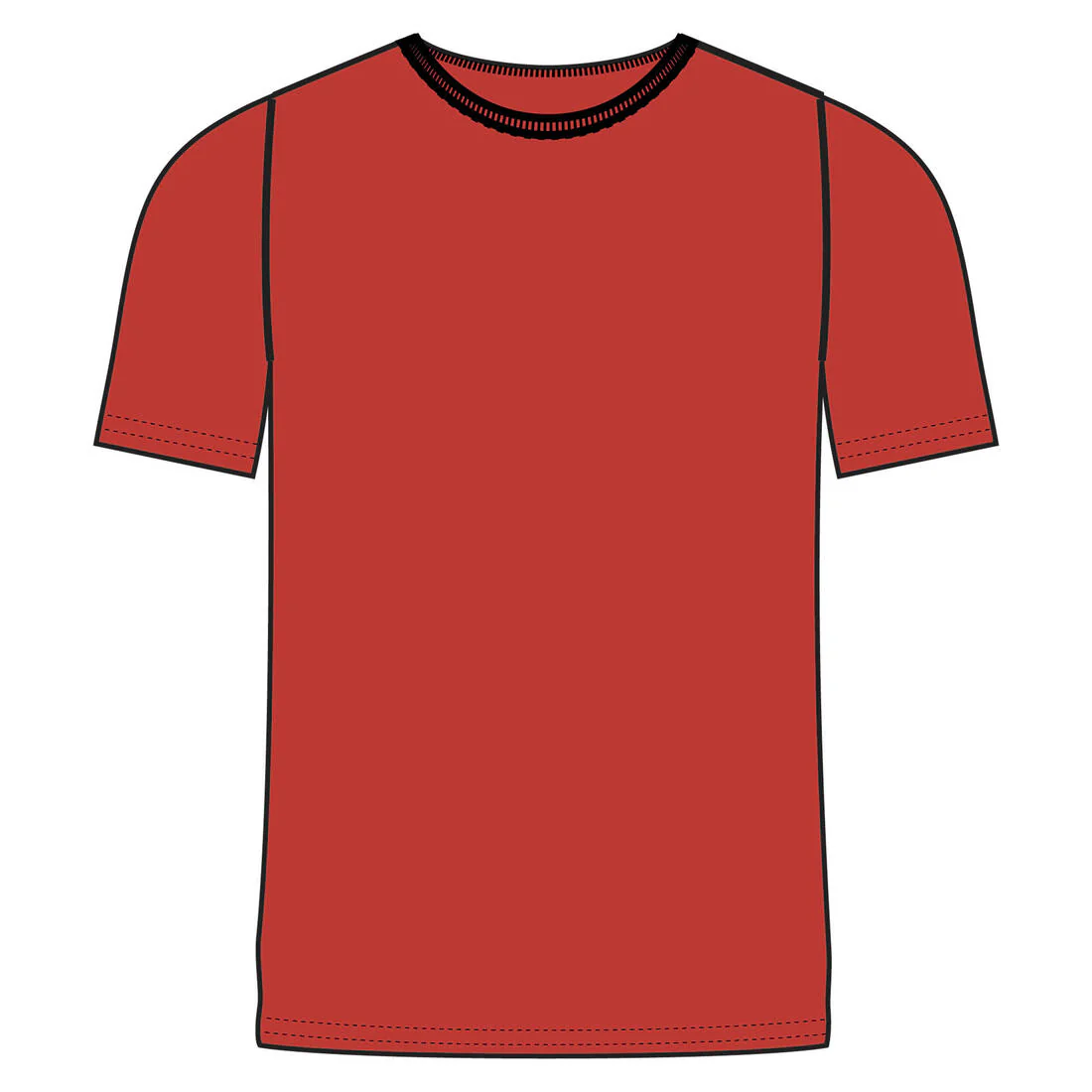 Men's Short-Sleeved Straight-Cut Crew Neck Cotton Fitness T-Shirt 500 Garnet - Image 69