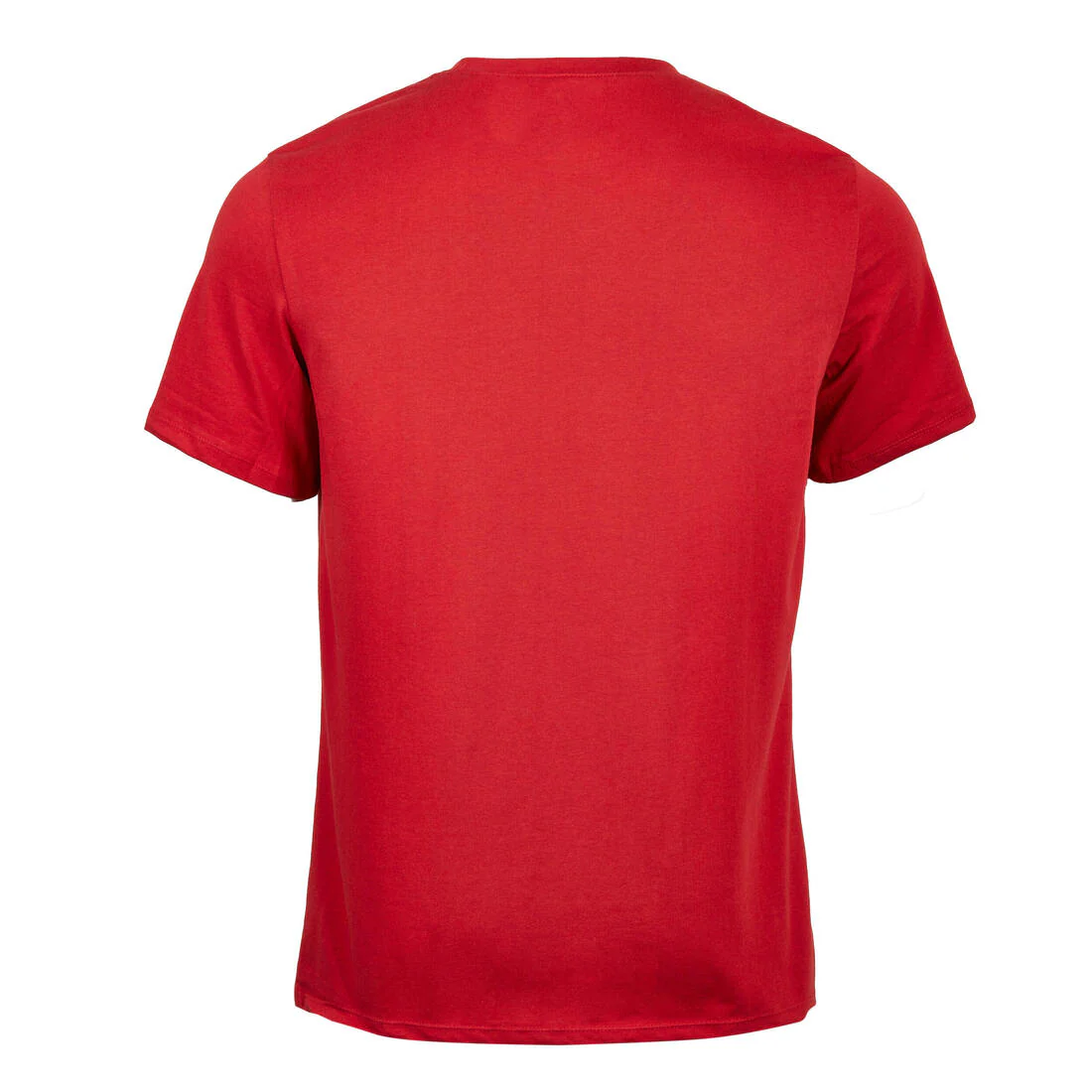 Men's Short-Sleeved Straight-Cut Crew Neck Cotton Fitness T-Shirt 500 Garnet - Image 8