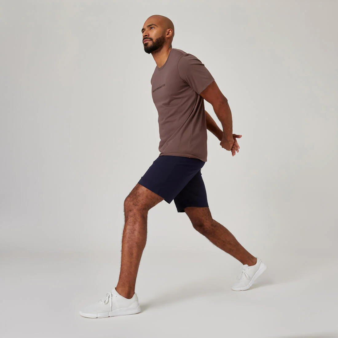 Men's Short-Sleeved Straight-Cut Crew Neck Cotton Fitness T-Shirt 500 - Glacier - Image 9