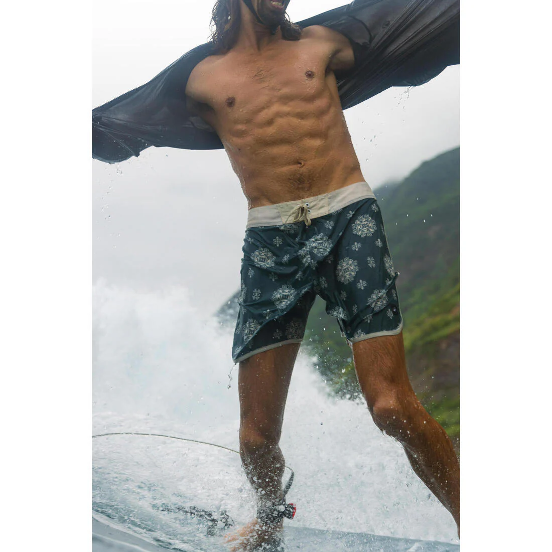 Men’s surfing boardshorts mid-length surf shorts 18”, 500 Marin - Image 55