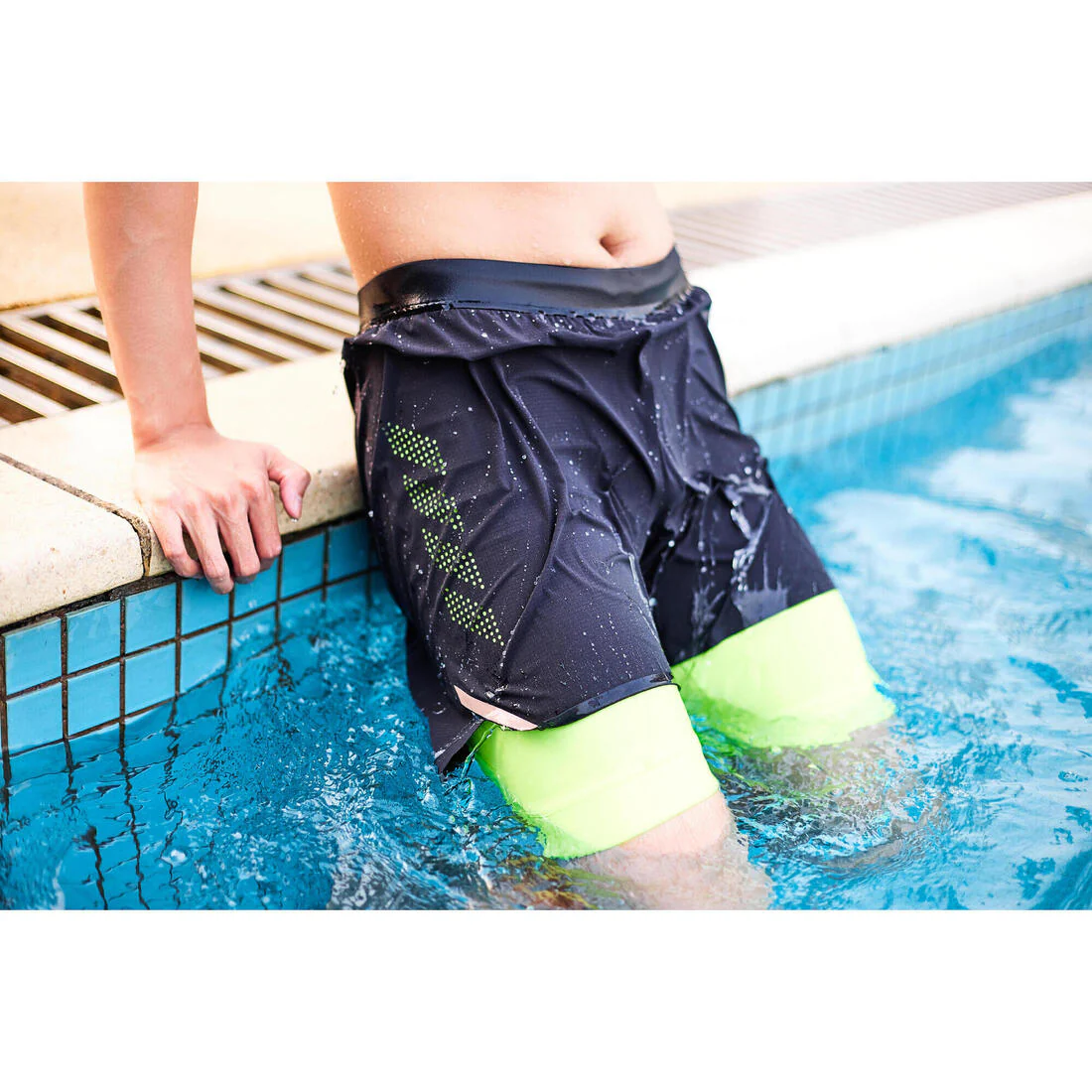 Men’s Swimming Jammer-Swim Short 500 Fiti - Black/Yellow/Beige - Image 10