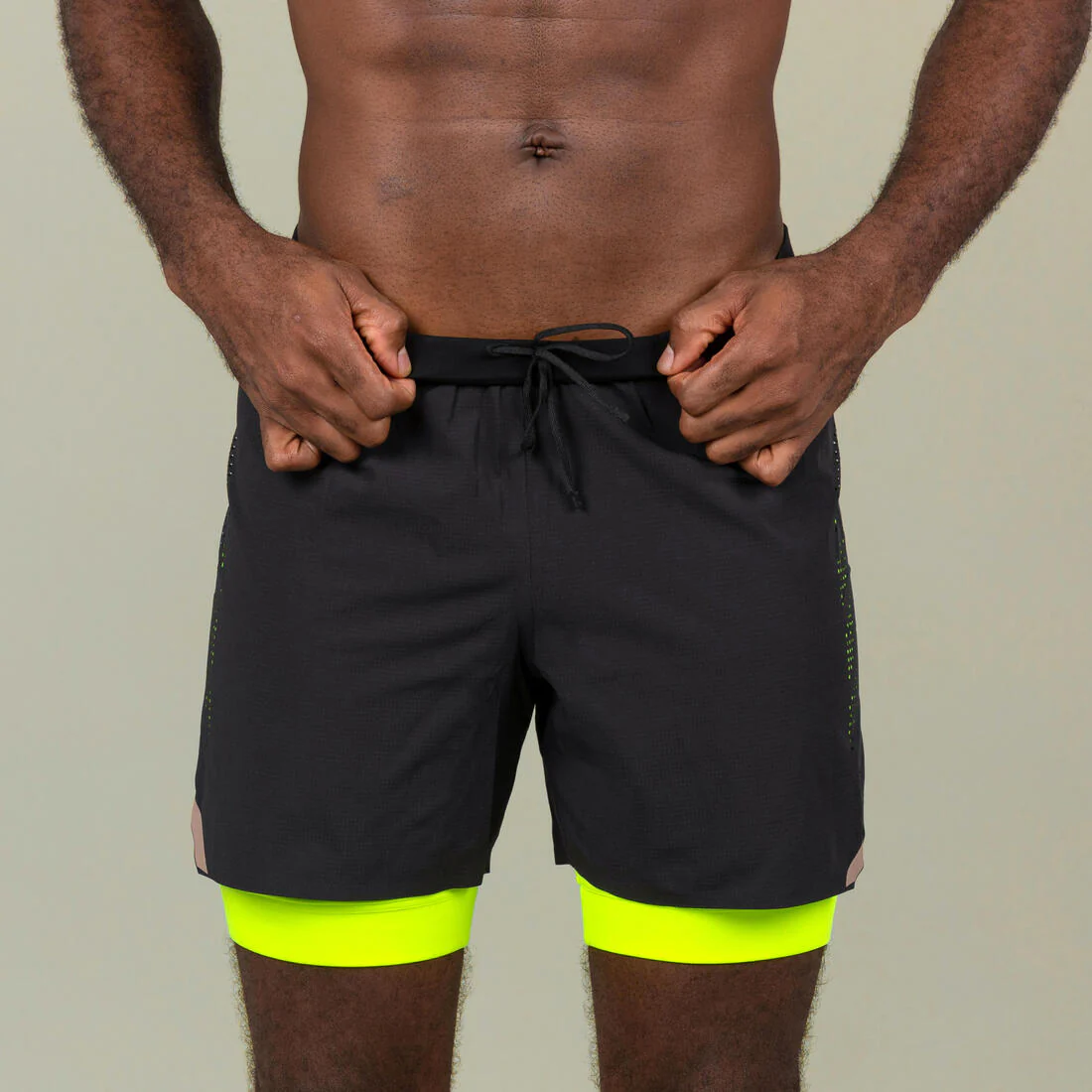 Men’s Swimming Jammer-Swim Short 500 Fiti - Black/Yellow/Beige - Image 5