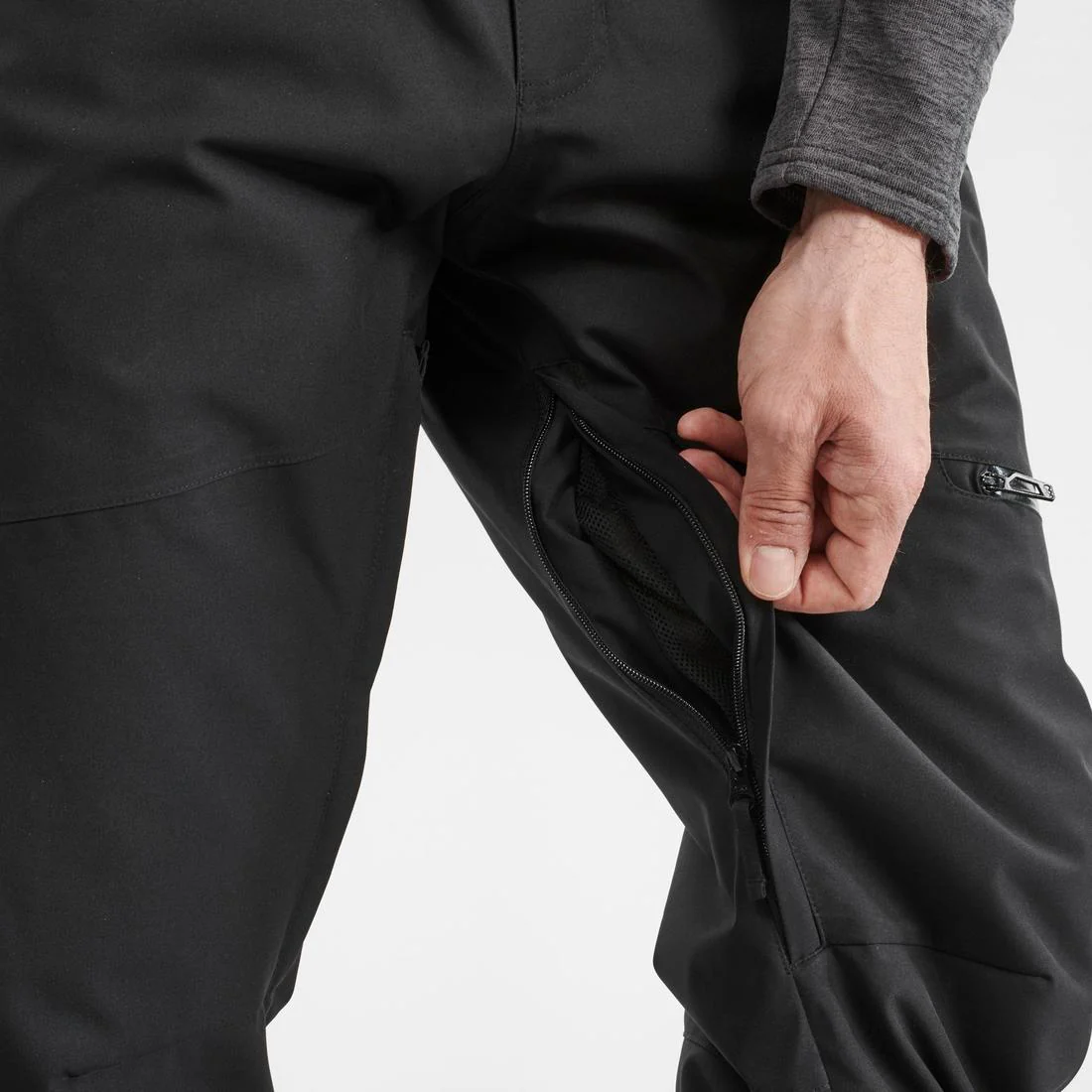Men’s very warm and breathable  ski and snowboard trousers, 500 - Black - Image 5