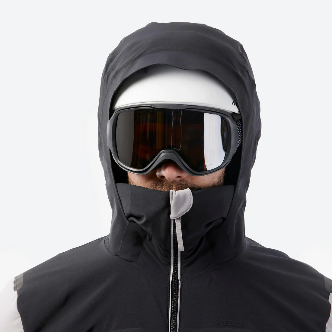 Men’s ultra-warm & ventilated ski and snowboard padded jkt 500 Warm Grey & - Image 12