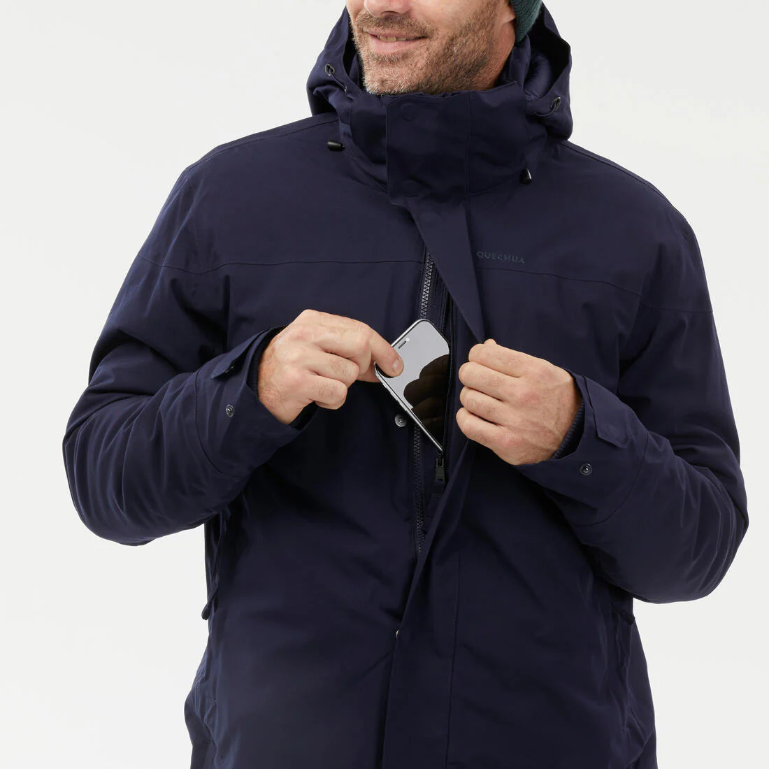 Men’s waterproof hiking parka -10°C, NH500 - Blue - Image 8
