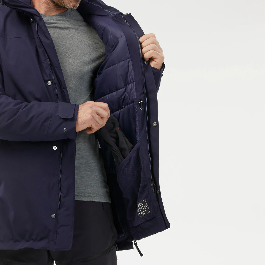 Men’s waterproof hiking parka -10°C, NH500 - Blue - Image 9
