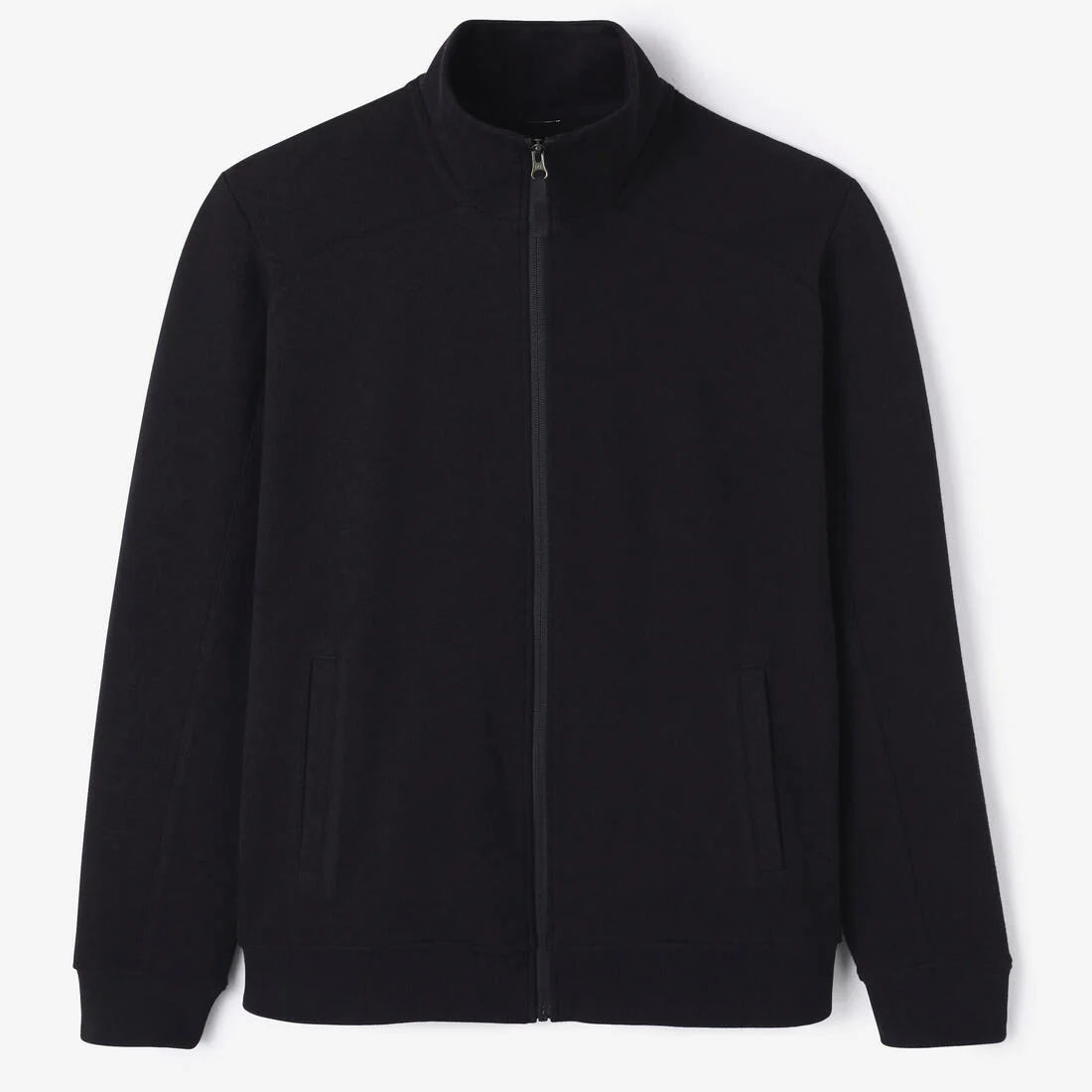 Men's Zip-Up Crew Cut Sweatshirt 500 - Black - Image 6