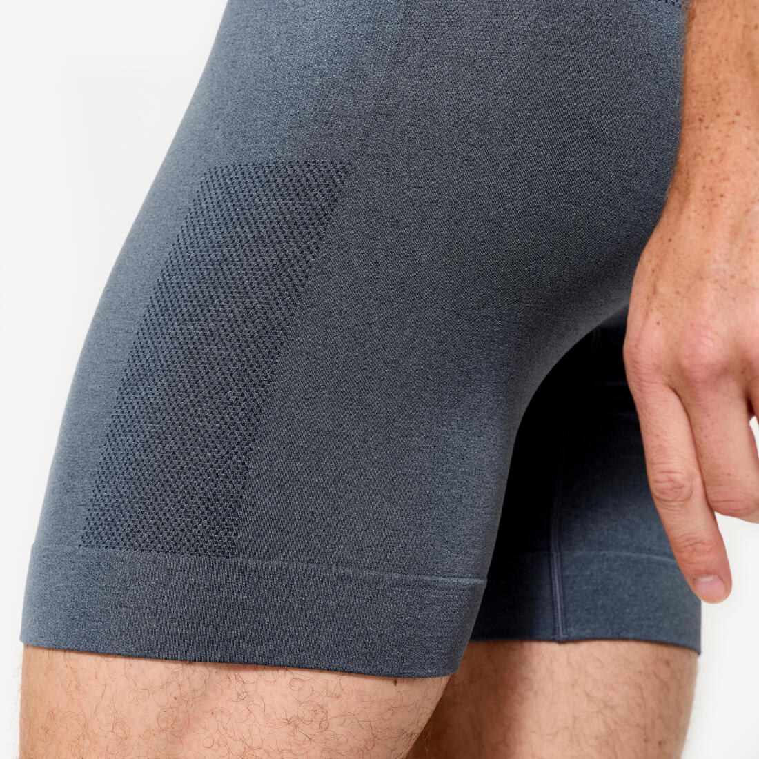 Men's Long Seamless Boxers - Mottled Blue - Image 5