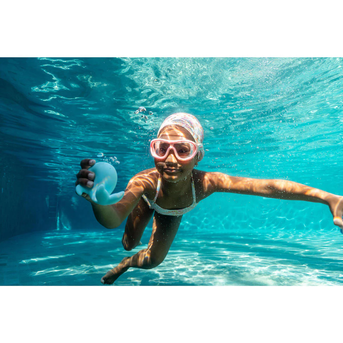 Mesh swimming cap - Printed fabric - Size S - Blue patch - Image 15