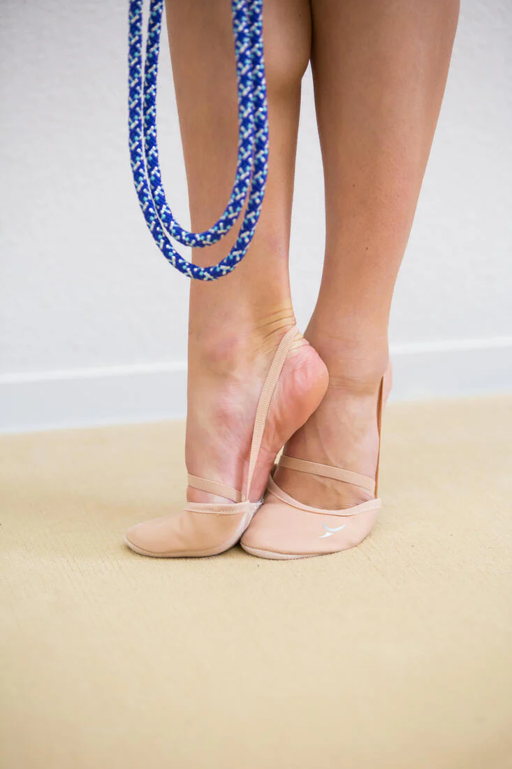 Microfibre Rhythmic Gymnastics Demi-Pointe Shoes - Beige - Image 6