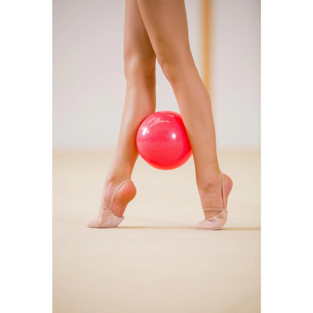 Microfibre Rhythmic Gymnastics Demi-Pointe Shoes - Beige - Image 8