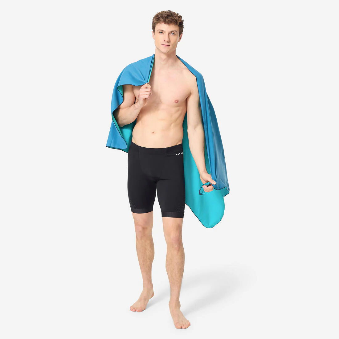Microfibre Swimming Towel Size L 80 x 130 cm double-sided blue/green - Image 2
