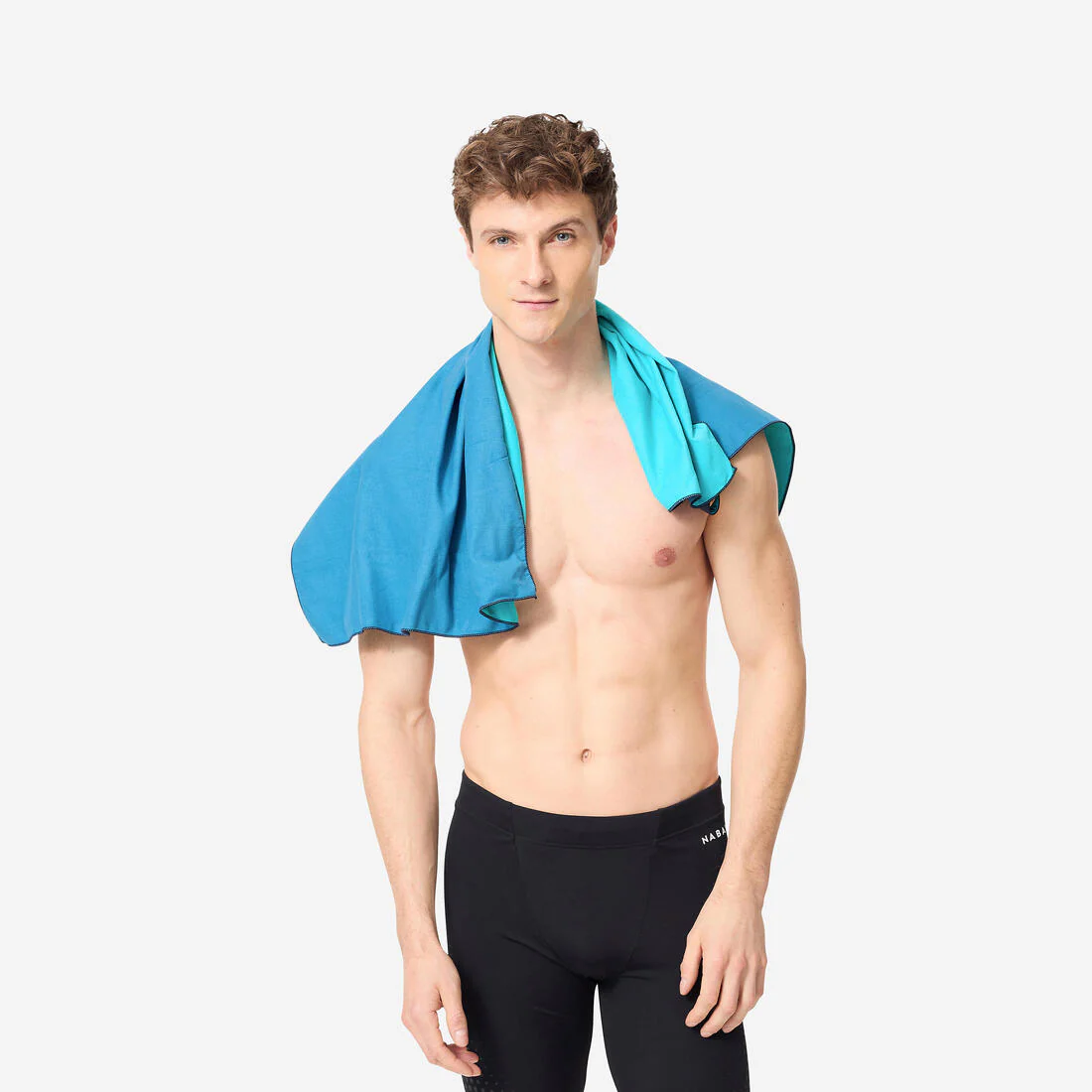 Microfibre Towel for Swimming Size M 60 x 80 cm double-sided Blue/Green - Image 2