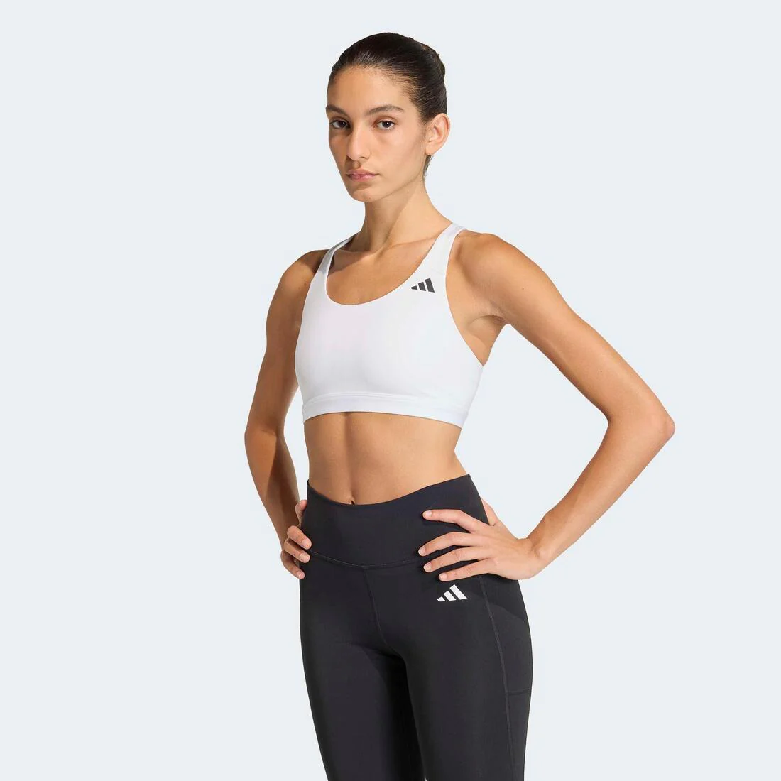 Optime Essentials Workout Medium Support Bra, White - Image 5